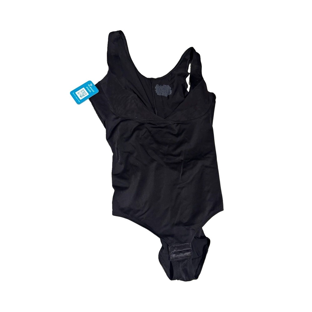 Assets by Spanx Black Thong Shapewear Bodysuit All Around Smooth Women's XL